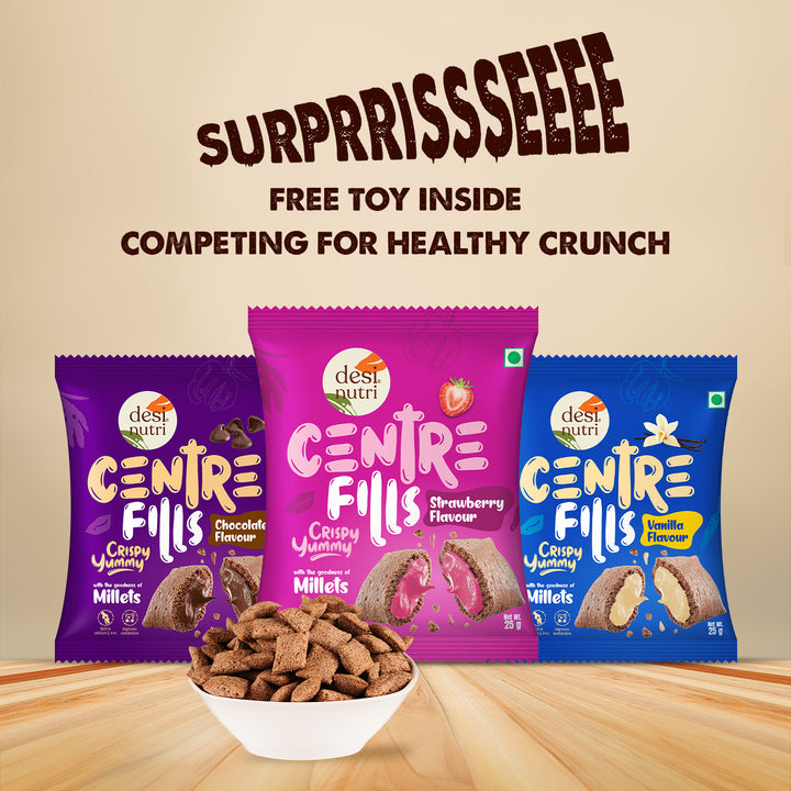 Centre Fills 4 in 1 Combo Pack (Chocolate x 2, Vanilla, Strawberry - 100g(25g Each)