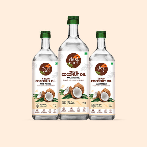 Cold Pressed Virgin Coconut Oil Pack of 3 - 1 Ltr Each