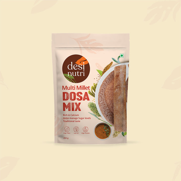 Multi Millet Dosa Mix Pack of 2 Get 1 Idly Rava Free - 450g Each