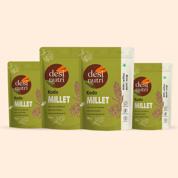 Kodo Millets( Arikelu | Koden | Varagu) Combo Pack of 4 - 500g Each