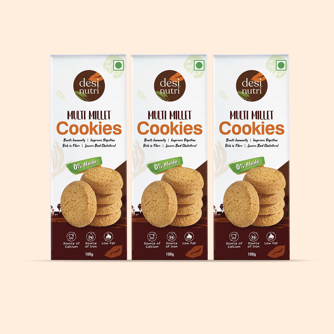Multi Millet Cookies Pack of 3 - 100g Each