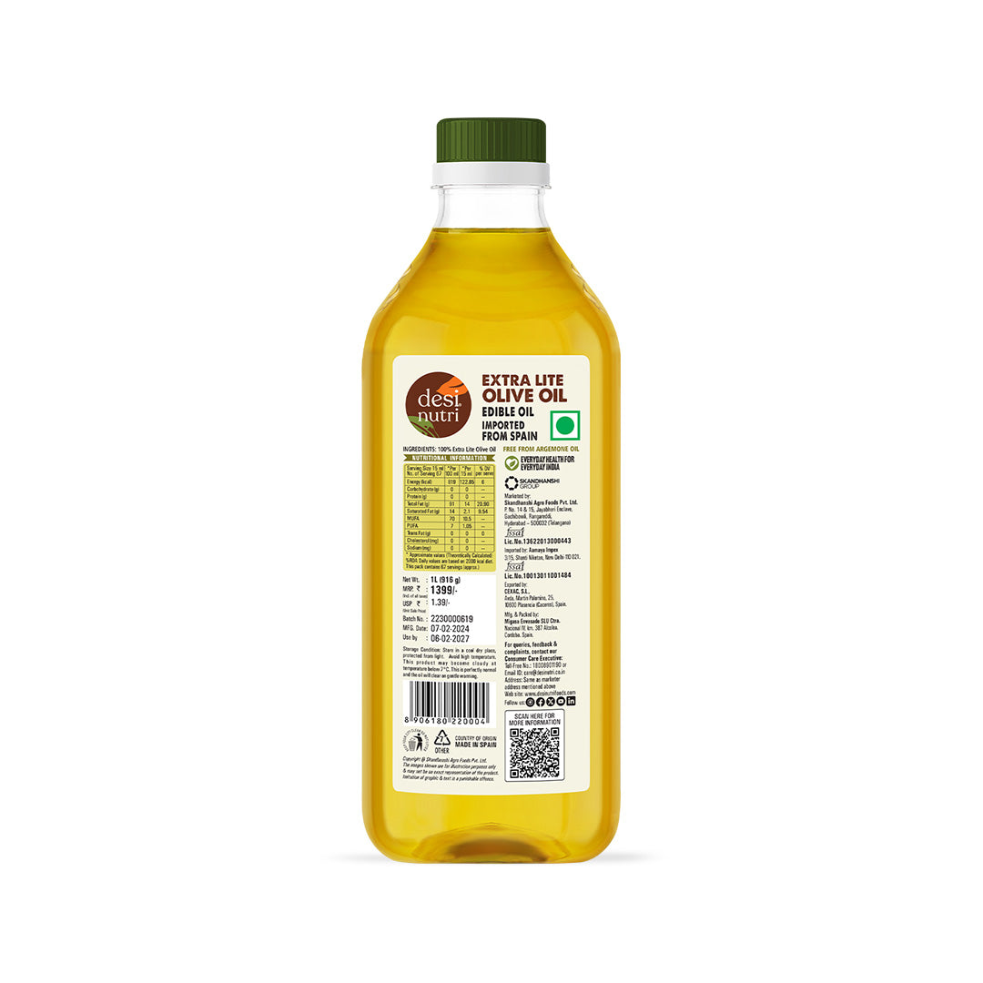 Edible Oils Combo Pack (Olive Oil, Cold Pressed Coconut Oil & Groundnut Oil) - Each 1L