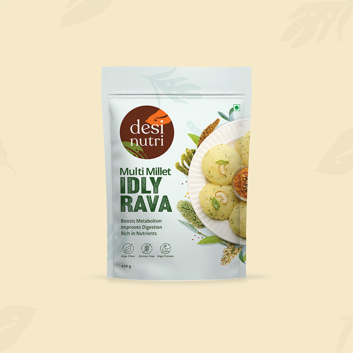Multi Millet Dosa Mix Pack of 2 Get 1 Idly Rava Free - 450g Each